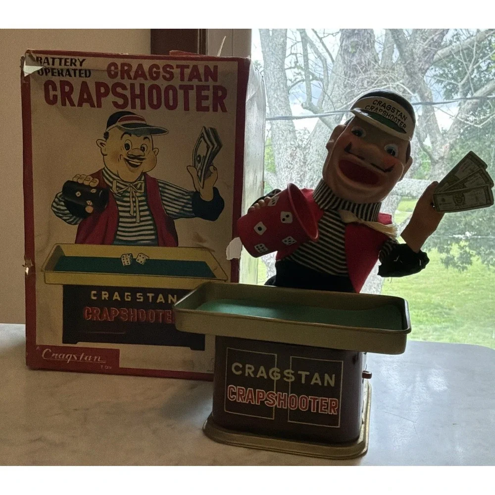 Vintage Cragstan Crapshooter Battery Operated Toy in Box-Not Tested